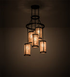 24"W Cartier 6 Lt Mission Arts & Crafts Chandelier