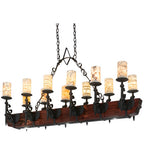 60"L Tudor Jadestone 12 Lt LED Oblong Chandelier