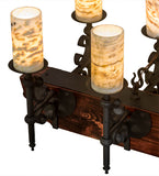 60"L Tudor Jadestone 12 Lt LED Oblong Chandelier