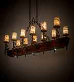 60"L Tudor Jadestone 12 Lt LED Oblong Chandelier