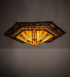 36"W Tiffany Sonoma Birch Southwest Flushmount