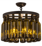 19"W Tuscan Vineyard Estate Modern Flushmount