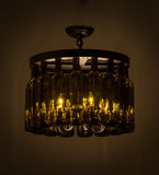 19"W Tuscan Vineyard Estate Modern Flushmount