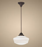 12"W Revival Schoolhouse W/Traditional Globe Pendant