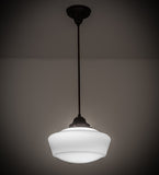 12"W Revival Schoolhouse W/Traditional Globe Pendant