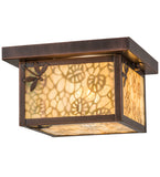 10"Sq Hyde Park Lotus Leaf and Dragonfly Outdoor Flushmount