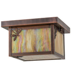 10"Sq Hyde Park Lotus Leaf and Dragonfly Outdoor Flushmount