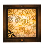 10"Sq Hyde Park Lotus Leaf and Dragonfly Outdoor Flushmount