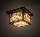 10"Sq Hyde Park Lotus Leaf and Dragonfly Outdoor Flushmount