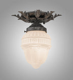 8.5"W Fancy Floral W/Colonnade Globe Victorian Flushmount