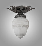 8.5"W Fancy Floral W/Colonnade Globe Victorian Flushmount