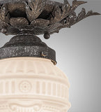 8.5"W Fancy Floral W/Colonnade Globe Victorian Flushmount