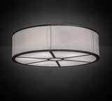 36"W Cilindro White Textrene Traditional Flushmount