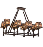 38"L Balsam Pine 8 Lt Lodge Oblong Chandelier