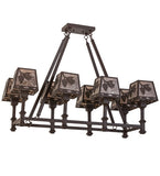 38"L Balsam Pine 8 Lt Lodge Oblong Chandelier