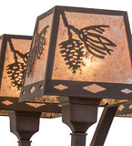 38"L Balsam Pine 8 Lt Lodge Oblong Chandelier