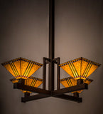 47"W Tiffany Prairie Corn 4 Lt Mission Inverted Pendant