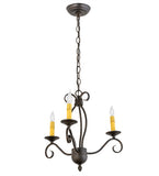 18"W Sienna 3 Lt Victorian Chandelier