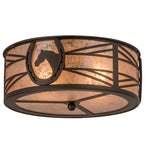 16"W Horseshoe Flushmoun