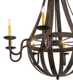 48"W Barrel Stave Metallo 8 Lt Rustic Lodge Chandelier