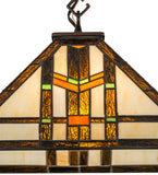 14"Sq Prairie Wheat Stained Glass Pendant
