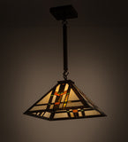 14"Sq Prairie Wheat Stained Glass Pendant