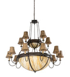 74"W Commerce Sportsman 15 Lt Two Tier Lodge Chandelier