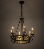24"W Delano 6 Lt Victorian Gothic Chandelier