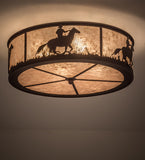 22"W Southwest Cowboy Flushmount