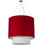 34"W Cilindro 2 Tier Textrene Contemporary Pendant