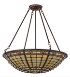 24"W Tiffany Fleur-de-Lite Gothic Semi-Flushmount