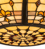 24"W Tiffany Fleur-de-Lite Gothic Semi-Flushmount