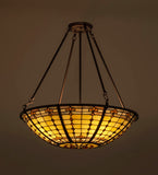 24"W Tiffany Fleur-de-Lite Gothic Semi-Flushmount