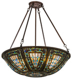 24"W Tiffany Fleur-de-lis Inverted Pendant