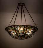 24"W Tiffany Fleur-de-lis Inverted Pendant