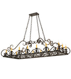 66"L Carlotta 16 Lt Victorian Oblong Chandelier