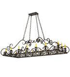 66"L Carlotta 16 Lt Victorian Oblong Chandelier