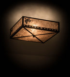 18"Sq Diamond Craftsman Balsam Pine Flushmount