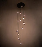 34"W Bola 14 Lt Modern Cascading Pendant