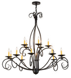 48"W Sienna 15 Lt Two Tier Victorian Chandelier