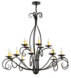 48"W Sienna 15 Lt Two Tier Victorian Chandelier