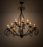 48"W Sienna 15 Lt Two Tier Victorian Chandelier