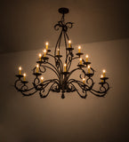 54"L Windsor 18 Lt Oblong Victorian Chandelier