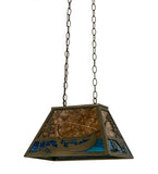 18"L Trout & Fisherman Oblong Pendant