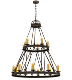 48"W Lakeshore 15 Lt Two Tier Rustic Lodge Chandelier