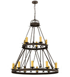 48"W Lakeshore 15 Lt Two Tier Rustic Lodge Chandelier