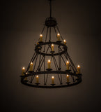 48"W Lakeshore 15 Lt Two Tier Rustic Lodge Chandelier