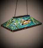 39"L Wood Ducks Tiffany Wildlife Island/Billiard Oblong Pendant