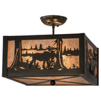 14"Sq Moose Flushmount