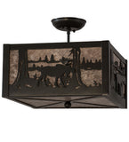 14"Sq Moose Flushmount